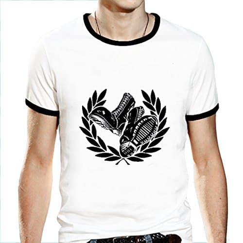 Men's Basic Ringer T-Shirt Skinhead Oi! White