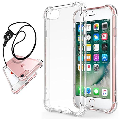iPhone 7 Case/ iPhone 8 Case FEREX Crystal Clear Shock Absorption Technology Bumper Soft TPU Clear Backing and Frame TPU with Shockproof Corner 360 Degree Protection for iPhone 7/ iPhone 8 - Clear