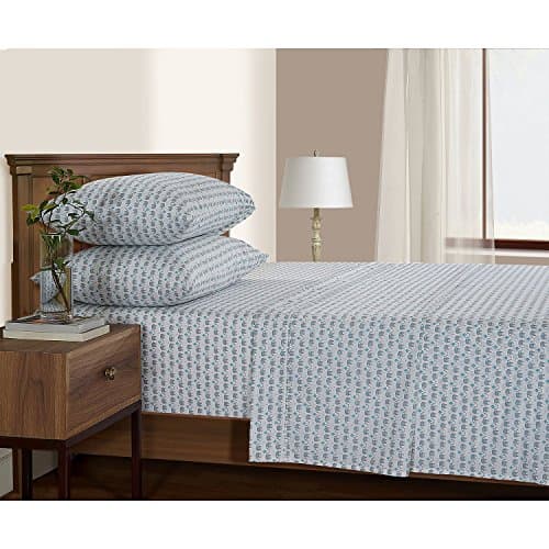 Serendipity 200-Thread-Count Printed Percale Sheet Set - Full Size, Elephant