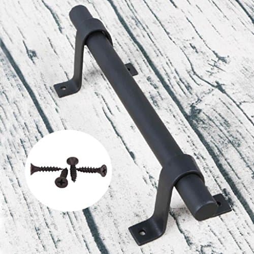 Barn Handle Door Pull Sliding Cast Hardware For Modern Creative Door Antique Wooden Door Retro Cabinet Barn Door ( 10’’) BLACK