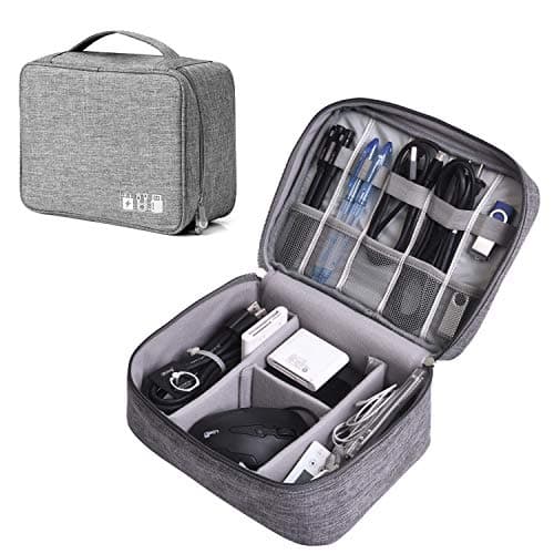 Electronics Organizer, AURTEC Digital Accessories Cable Organizer Bag Travel Cable Storage Bag Protects USB Drives, Memory Cards, Chargers, Cords, Adaptors and Other Device Accessories