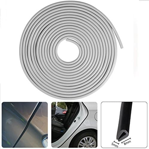 Car Door Edge Guards, Protected Lining/U Shape Edge Trim Rubber Seal Protector Car Protection Door Edge Fit for Most Car 16Ft(5M) Gray