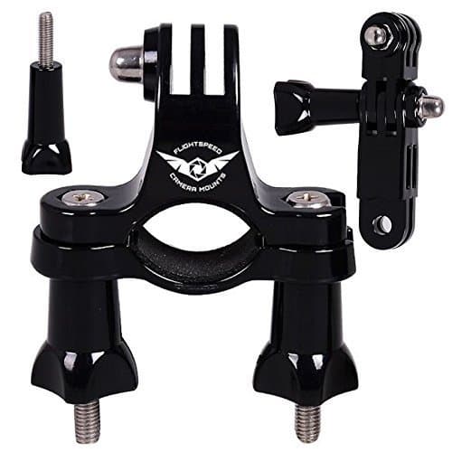 Handlebar Camera Mount / Seatpost Clamp with Three-way Adjustable Pivot Arm for GoPro By FlightSpeed Camera Mounts. Made for Use with the Gopro Hero Action camcorder. Fits the GoPro Hero 4/3+/3/2/1 models and the SJ4000