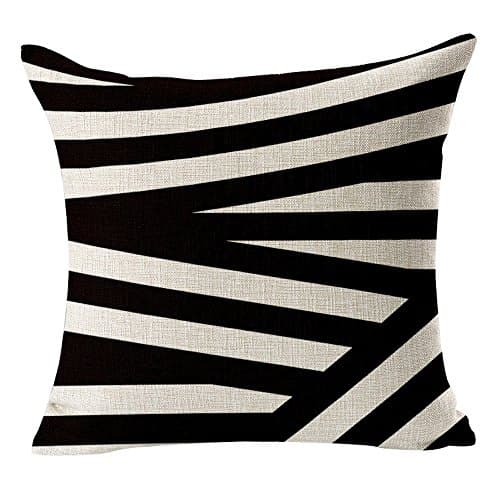 Yo-You Square Throw Pillow Case Black White Geometry Cushion Cover For Sofa (AA2)