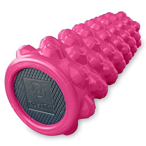 Exercise Foam Roller: PhysioPhit High Density, Extra Firm Foam Roller with Trigger Points for Deep Tissue Muscle Massage (Pink)