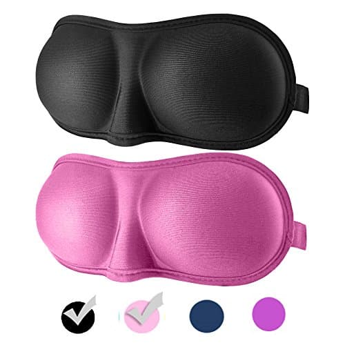 3D Sleep Mask for privacy-never broken- (any machine washable New Design 2 Pack) Eye Mask for Sleeping locking light 100%- Blindfold Airplane mask- Night Blinder Eyeshade for Men Women