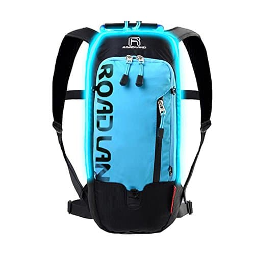 RoadLand Hydration Pack With 2L Water Bladder LED Light Up Flashing Men &amp; Women &amp; Kids Backpacks Running Cycling Hunting Climbing and Hiking (Blue)