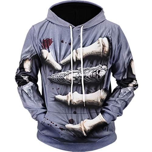 Pokenis Unisex Hoodie Long Sleeve Pullover Lightweight Gothic Pullover