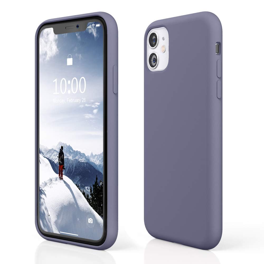 PCGAGA Case for iPhone 11, iPhone 11 Silicone Case, Slim Full Body Protective iPhone 11 Case, Soft Gel Rubber Phone Case for iPhone 11 6.1", 2019 (Lavender Gray)