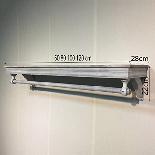 HTDZDX Wall-Mounted Coat Rack, Retro Hook Wall Shelf Solid Wood Corridor Clothes Rack (Color : White, Size : 120cm)
