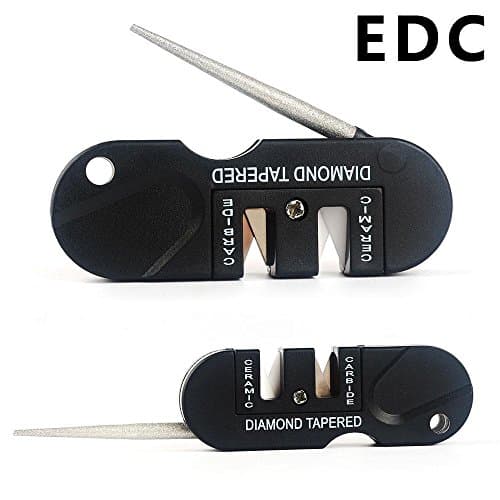 Pocket Multifunction Sharpener Foldaway Knife Sharpener Multi-Function Tool,Black