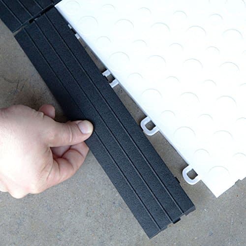 BlockTile - Interlocking Garage Floor Edges without Loops - Black - 12 Edges and 2 Corners - (Original from manufacturer - Bulk Discount available)