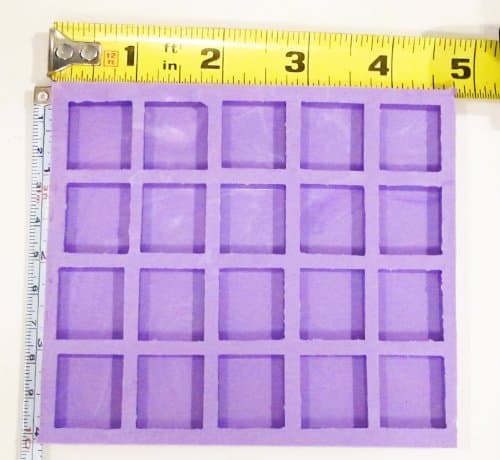 Reusable silicone mold 20 scrabble tile cavitiy size