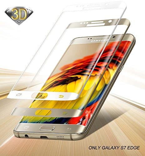 Galaxy S7 Edge Screen Protector,Treblewind S7 Edge Screen Protector Tempered Glass 3D Curved HD Ultra Clear Film Anti-Bubble only for Samsung Galaxy S7 Edge [Gold]