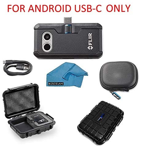 FLIR ONE Pro LT Thermal Imaging Camera Android USB-C ONLY Bundle with Rugged Waterproof Case and Cleaning Cloth (NOT iPhone)