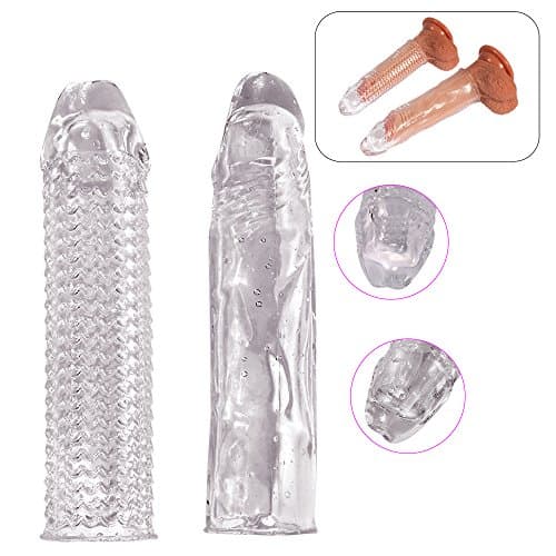 Crystal Soft Peni s Sleeve Extender Extension Enlarger Delay Ejaculation Toy for Men(2PCS)