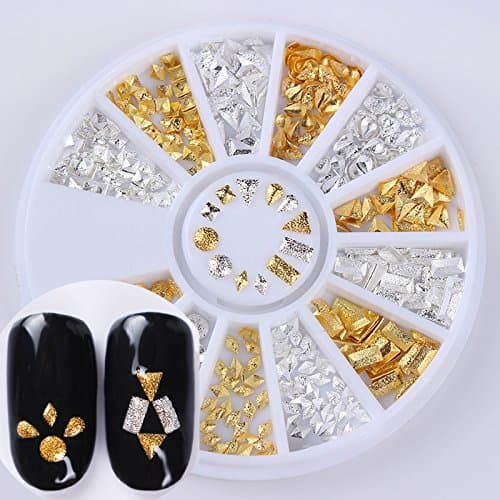 1 Box Matte Rivet Stud Gold Silver Waterdrop Rhombus Square Round 3D Manicure Nail Art Decoration