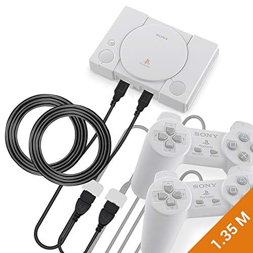 EXINOZ® Extension Cable for Playstation Classic Console Controller | Sony PS Classic Mini Cable with 1-Year Replacement Warranty (1.35m, 2 Pack)