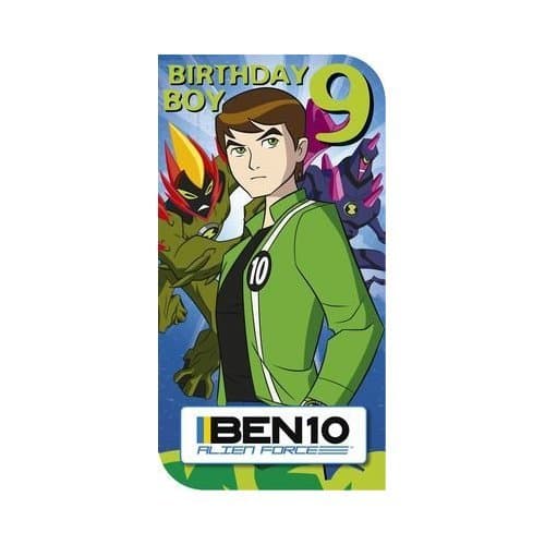 Ben 10 Alien Force - Age 9 Birthday Card - 9th