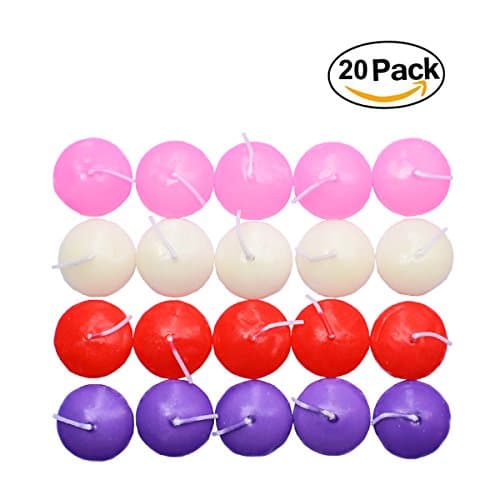 20 Pack Unscented 1.5 Inch Small Water Floating Disc Candles for Weddings, Home Decoration, Relaxation, Spa