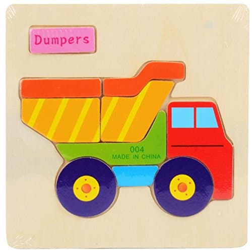 QuickGrowth 3d Assembly Puzzles Wooden 3D Dimensional Thicker Puzzle Educational Developmental Kids Toy P