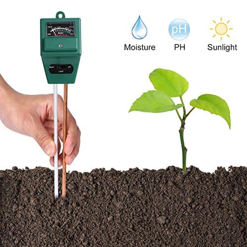 Soil pH Meter, Plant Tools 3-in-1 Accurate Portable Moisture Sensor Meter/Sunlight/pH Soil Test Kits, Energy-saving Gardening Tools for Home and Garden, Plants, Farm, Indoor and Outdoor Use