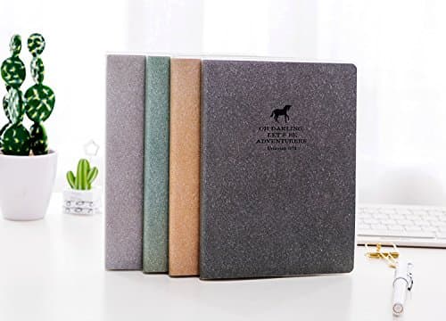 Lined Notebooks/Journals/Diary Rule A5 Softcover Composition Notebooks Set-Pack of 4 (Plain Color Cover)