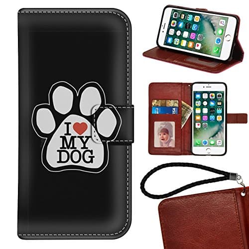 iPhone 7 Plus / iPhone 8 Plus Wallet Case, Dog PU Leather Wallet Case with Card Holders