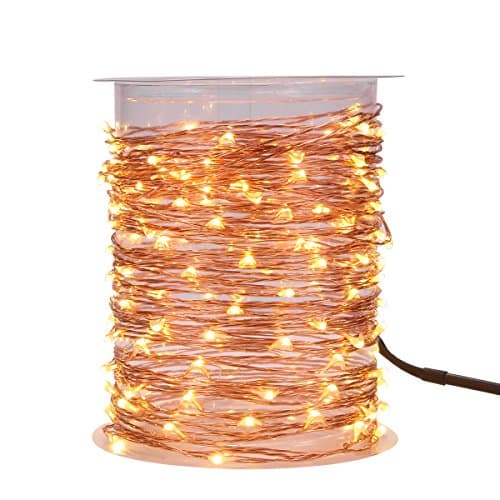 MAGICNIGHT 150 LEDs 50FT Led String Starry Light Copper Wire Decorative Fairy Lights Warm White 15M with Remote Controller Set of 2