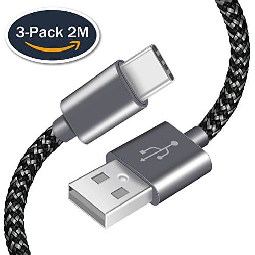 USB Type C Cable,AOSTA 3-Pack 6.6Ft/2M USB 3.0 Cable Nylon Braided Transfer Cable for Samsung GalaxyS8,S8+,Apple Macbook,Nexus,Google Pixel,ChromeBook Pixel,Nintendo Switch and Other Type C cable