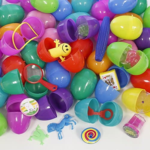 48 Toy Filled Easter Eggs - Assorted Toys & Bright Egg Color