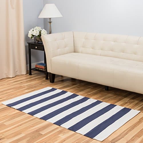 3 x 5 Ft. Blue Bold Stripe Area Rug