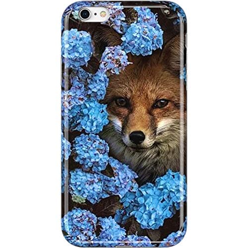 VIVIBIN iPhone 6 Case,iPhone 6s Case,Cute Fox in Flower for Women Girls Clear Bumper Soft Silicone Rubber TPU Cover Slim…