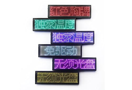 Olympian LED USB Programmable LED Scrolling Message Name Tag ID Badge with Magnet and Pin (11x44) - Green