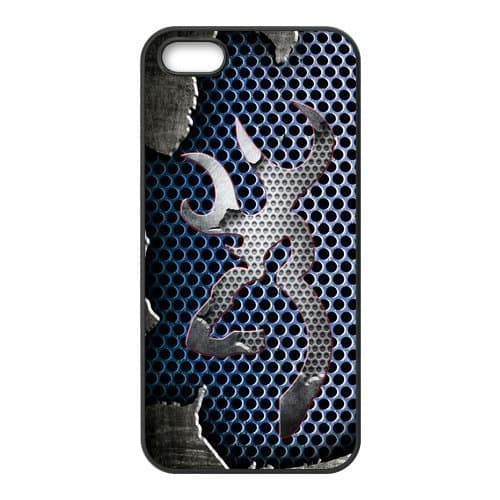 Custom phone shell Browning Cutter Logo Metal Background Pattern Deer Case for Iphone 5S/5 TPU Cases