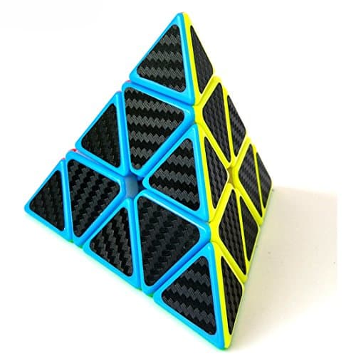 Pyraminx Cube, Haip 3-Layer Carbon Fiber Sticker Pyraminx Pyramid Speed Cube (Bag/Base Holder Included)