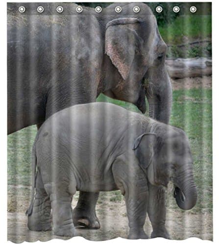 Shower Curtain Hookless Elephant - 69"x84"