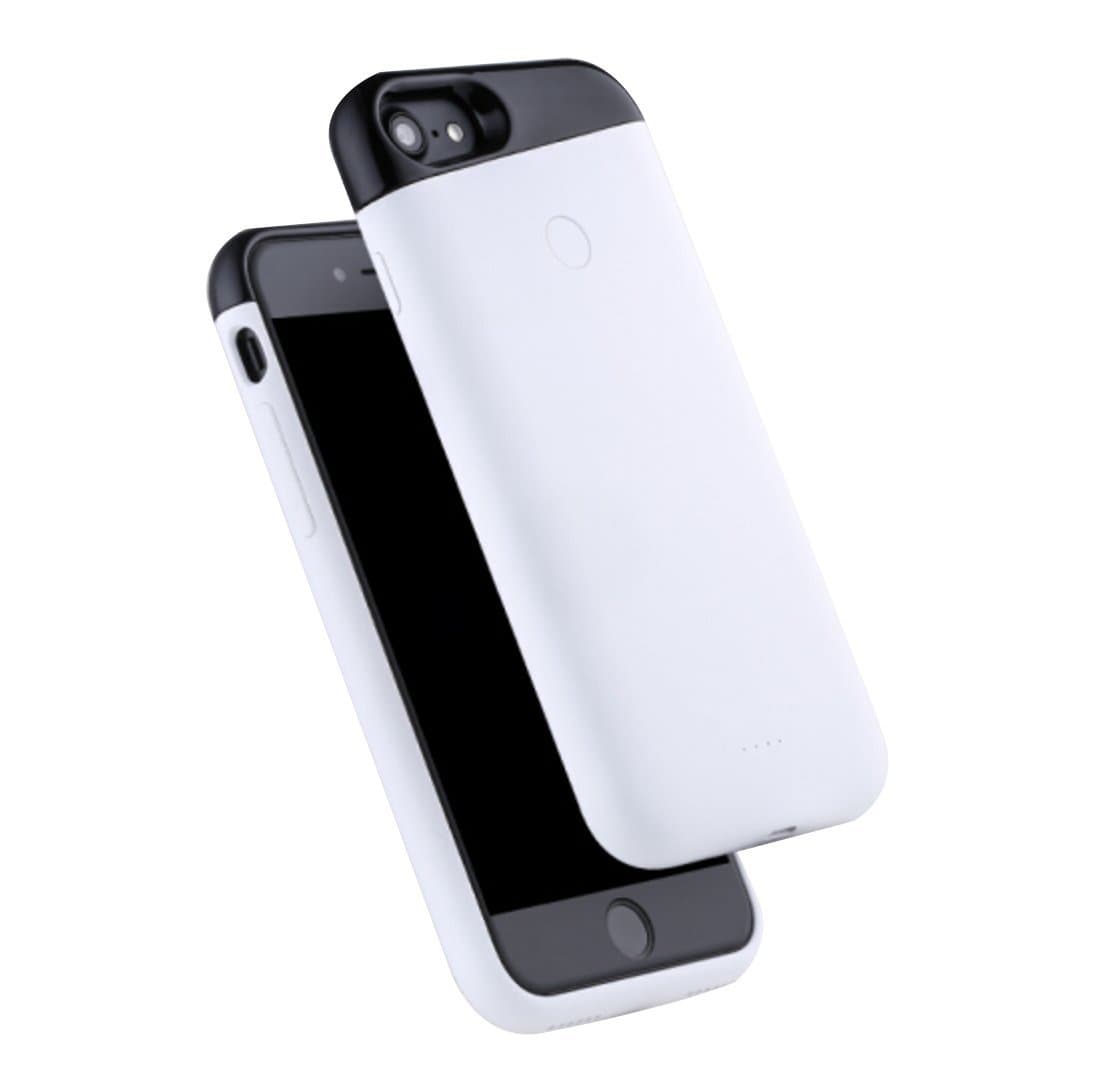 iPhone 7 3 in 1 Smart Battery case (case/Power Bank/Dual sim Dual Standby) (iOS 7.0 or Above, Bluetooth V4.0 or Above), 2200 mAh by ELIJOS - White