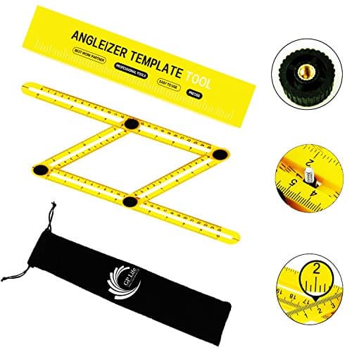 Template Tool, GP Life Improved Multi Angle Measurement Ruler, Instrument for Builders Craftsmen Tilers Handymen Carpenter Roofers DIY