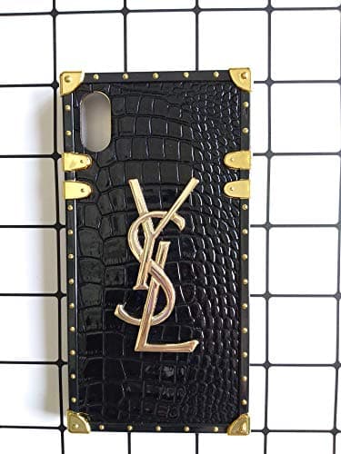 Phone Case for iPhone Xs Max Case, Crocodile Pattern Luxury Elegant Patent Leather Designer with Lanyard Protective Case for iPhoneXs Max