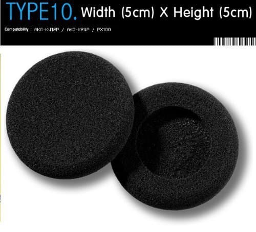 Earpads, ear pads, ear cushion Replacement for headset, Compatible with Sennheiser Panasonic Philips etc. Diameter 50mm T10