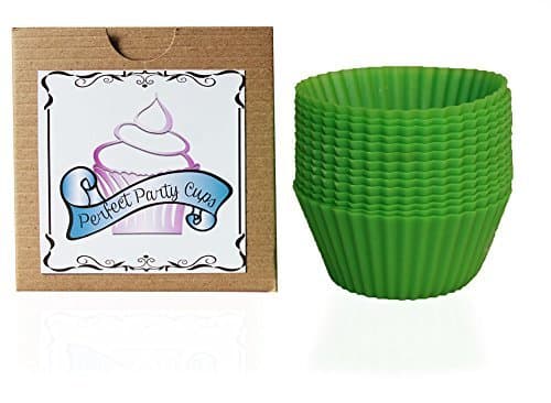 Green Silicone Baking Cups 12 Reusable Muffin Cupcake Liners Bakeware Molds