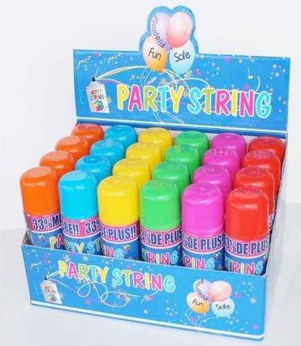 Party String Cans - 96 Cans in Display Box - Crazy Fun Party Streamer Spray