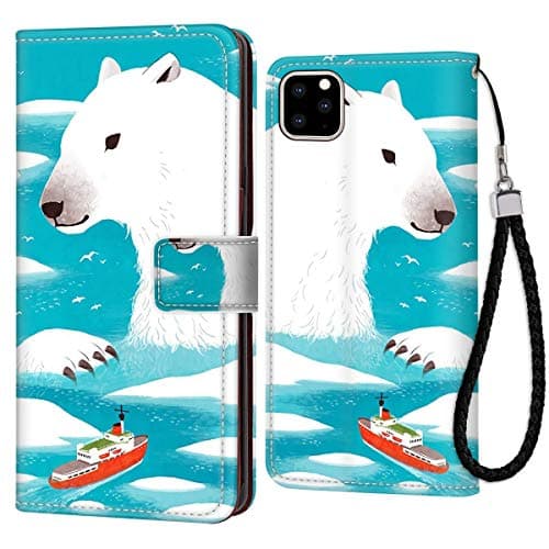 Polar Bear Phone Wallet Case for iPhone 11 Pro Max 6.5-Inch Keather