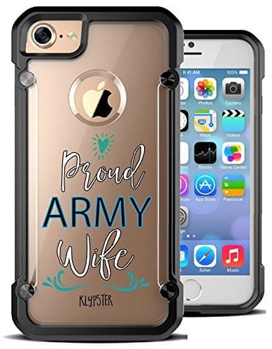 iPhone 6 Case / iPhone 6S 4.7 Inch Case Proud Army Wife Patriotic Support Troops Hybrid Transparent Designer Case Cover For Teens Girls Women. Fits iPhone 6 / iPhone 6S (4.7) [ KlypsterMax ]