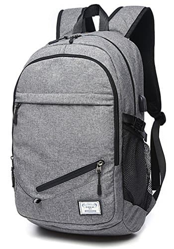 JHVYF Bussiness Backpack Laptop Backpack Water-Resistant Backpack With USB Charging Port Rucksack Daypack Grey1
