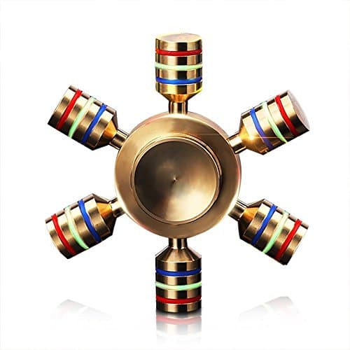 Fidget Hand Spinner EDC Toy, Eluckey Fidget Spinner Solid Brass R188 Stainless Steel Bearing Detachable Wings for ADHD Anxiety Autism