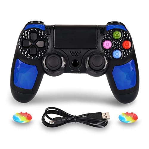 PS4 Controller Wireless Joysticks - Dual Shock 4 Game Remote,Bluetooth DS4 Gamepad,Support Playstation 4,Pro/Slim PS4,PC,PS TVs,Smart TV（Blue Diamond）
