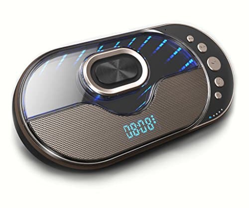 SHABA Infinity Light Bluetooth Stereo Speaker with Infinity Light Effects, Build in Mic for Hands-free Speaking and Recording, TF Card, AUX-IN, FM Radio, Clock Display, Power Bank, LED Display (Black)