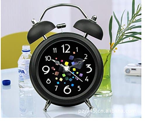Cunclock 2017 New clock one pcs resell Silent night light metal large bell alarm clock 3 inch colorful rubik's cube